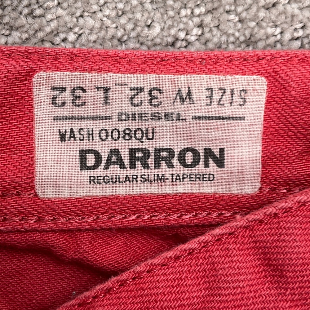 Diesel Red Slim Men Jeans - Picture 3 of 13